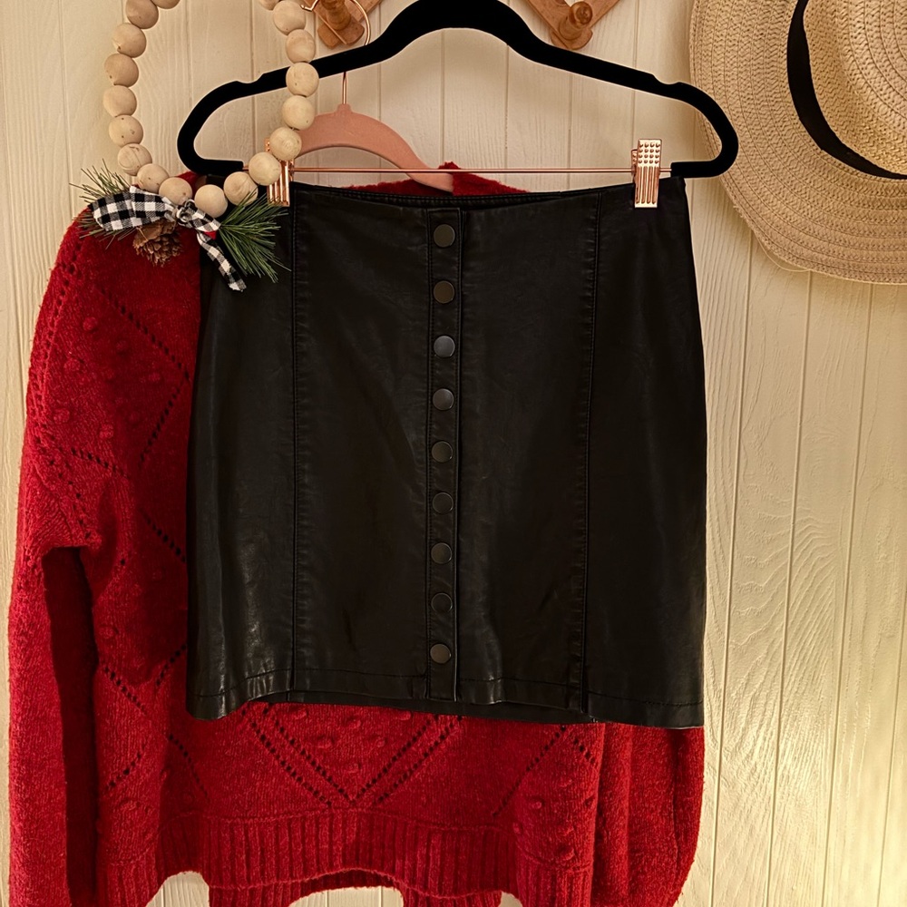 NWT Free People “Leather” Skirt